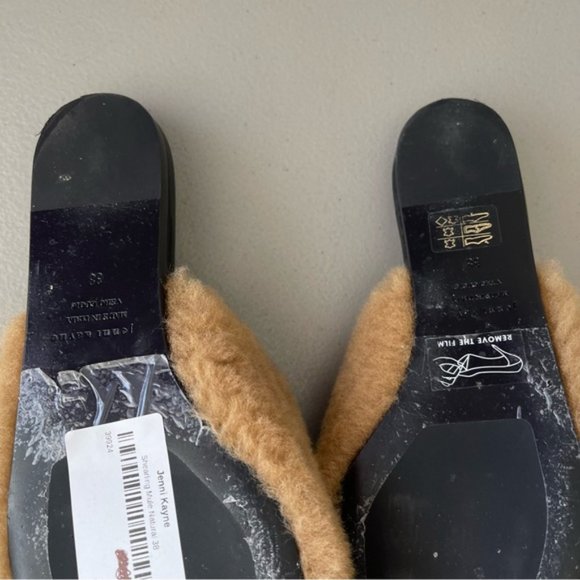Jenni Kayne Shearling Pointed Toe Flat Mule in Natural EU38 US7.5-8 - Picture 7 of 8